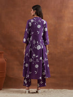 Purple Anarkali Kurta With Pants thumbnail 4