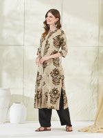 Cream Rayon A-Line Kurta Top thumbnail 1