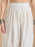 Pure Cotton Straight Fit White Kurti with Farshi Salwar thumbnail 2