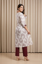 Maroon Cotton Printed Kurti Top thumbnail 5