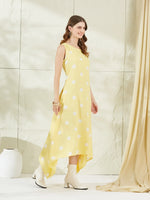 Yellow Rayon Polka Dots Midi Dress thumbnail 4