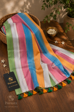 Candy Stripe Mul cotton saree thumbnail 3