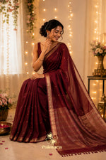 Nithya Maroon silk crape saree thumbnail 3