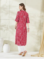 Pink Rayon A-Line Kurta thumbnail 4