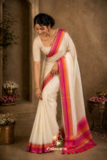Onam special  duel stripes saree thumbnail 2