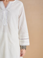 Pure Cotton Straight Fit White Kurti with Farshi Salwar thumbnail 3