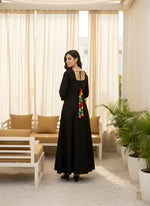 Woman Black Rayon full Kurti thumbnail 2