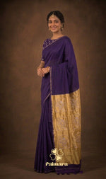 Violet mul cotton saree thumbnail 5