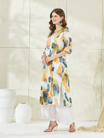Aqua Green Rayon A-Line Kurta thumbnail 5