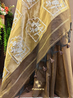 Olive green mul cotton saree thumbnail 4