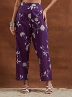 Purple Anarkali Kurta With Pants thumbnail 5