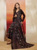 Black Floral Printed Kurta Set thumbnail 1
