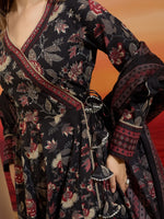 Black Floral Printed Kurta Set thumbnail 8