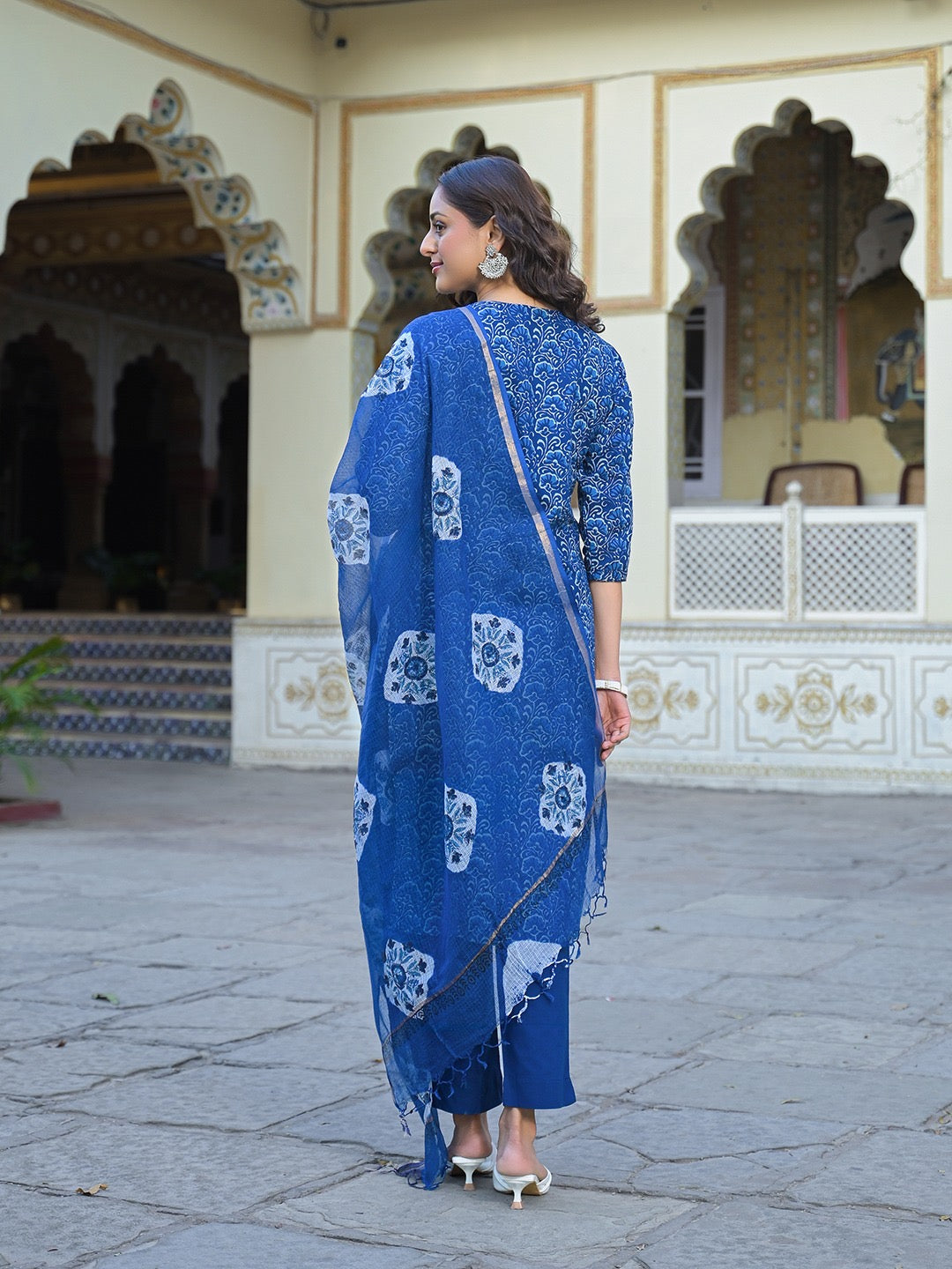 Paimara Blue Kurta Pant with Dupatta