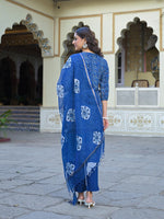 Paimara Blue Kurta Pant with Dupatta thumbnail 1