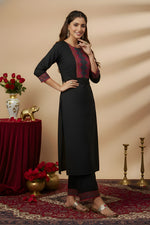 Cotton Black kurti-pant set thumbnail 2