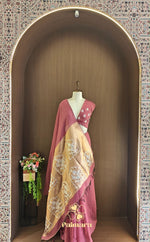Peach pink mul cotton saree thumbnail 4