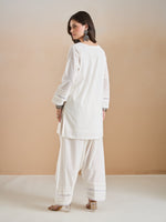 Pure Cotton Straight Fit White Kurti with Farshi Salwar thumbnail 1