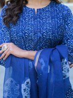 Paimara Blue Kurta Pant with Dupatta thumbnail 2