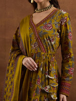 Mustard Yellow Floral Printed Kurta Set thumbnail 9