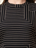 Black Boat Neck Sleeveless Rayon Co-ords Sets thumbnail 4
