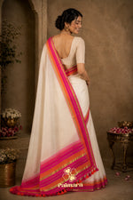 Onam special  duel stripes saree thumbnail 3