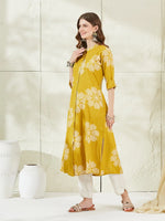 Mustard Rayon A-Line Kurta thumbnail 1