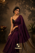 Wine Royalty khadi Cotton Saree thumbnail 3
