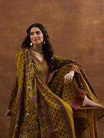 Mustard Yellow Floral Printed Kurta Set thumbnail 3