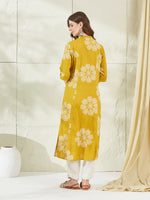 Mustard Rayon A-Line Kurta thumbnail 4