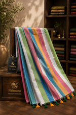 Candy Stripe Mul cotton saree thumbnail 1