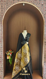 Black  mul cotton saree thumbnail 6