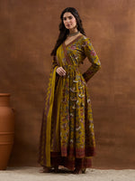 Mustard Yellow Floral Printed Kurta Set thumbnail 5