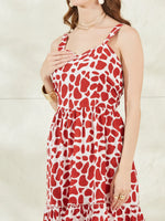 Red Cotton Shoulder Strap Midi Dress thumbnail 2