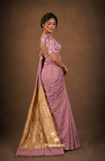 Peach pink mul cotton saree thumbnail 2