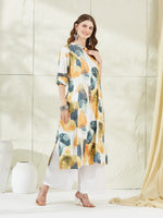 Aqua Green Rayon A-Line Kurta thumbnail 1