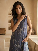 Royal blue Fancy Printed Short Kurti Top thumbnail 2