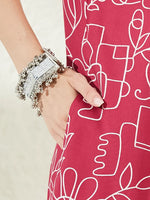 Pink Rayon A-Line Kurta thumbnail 5