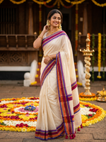 Paimara Onam special Magenta-Purple saree thumbnail 2
