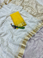 Onam special white  saree thumbnail 2