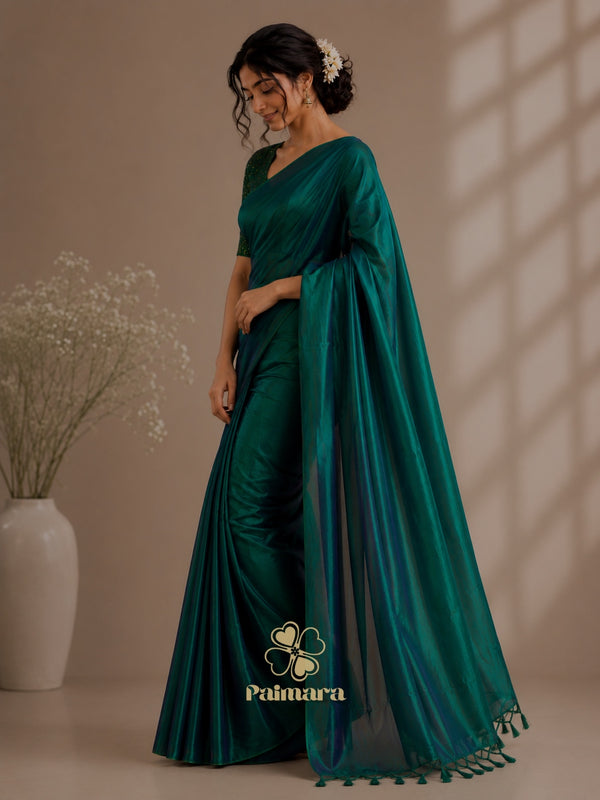 Emerald Green Tissue Saree