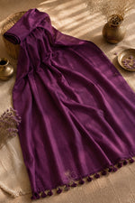 Deep wine khadi cotton saree thumbnail 2