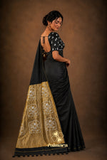 Black  mul cotton saree thumbnail 4