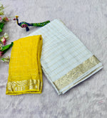 Onam special white  saree thumbnail 4