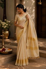 Onam tissue saree thumbnail 1