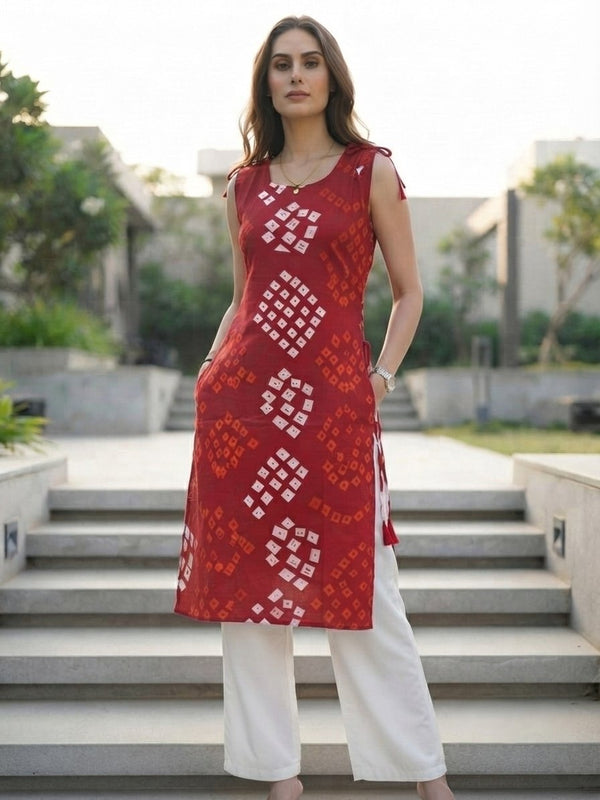 Traditional Bandhani  Kurthi Top