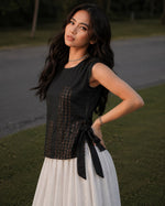 Black Hot Fix Rhinestone Work Sleeveless Top thumbnail 4