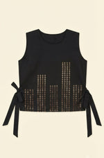 Black Hot Fix Rhinestone Work Sleeveless Top thumbnail 2