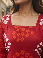 Traditional Red Bandhani Print Top thumbnail 3