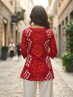 Traditional Red Bandhani Print Top thumbnail 6